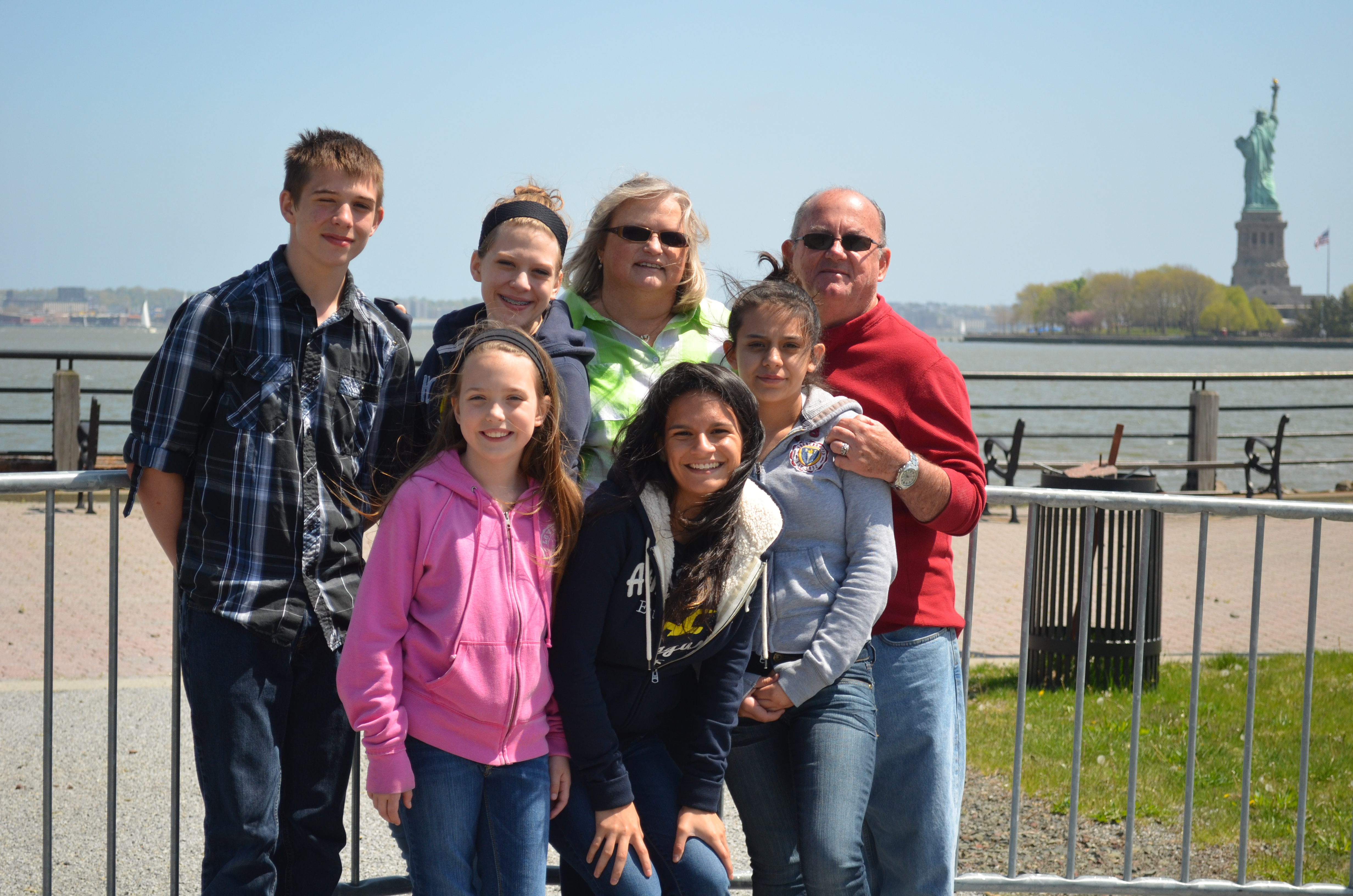 vonnie nealon with her family near liberty island in new york