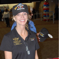 annette hill wearing operation freedom bird gear and dogtags