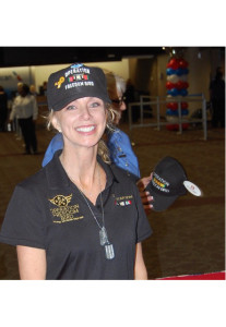 annette hill wearing operation freedom bird gear and dogtags
