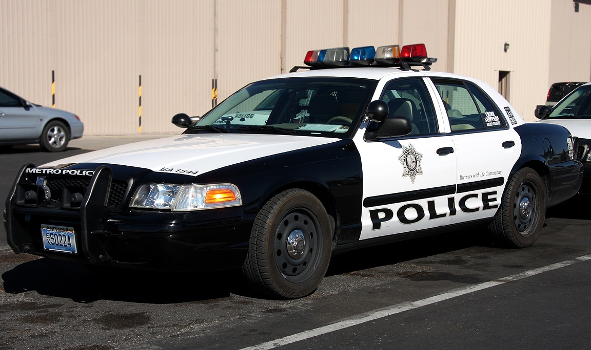 police cruiser in parking lot