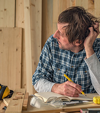 man planning out a construction project