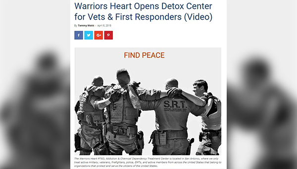 Warriors Heart is an addiction and PTSD treatment center for active military, veterans, and first responders. Contact us today at (844) 448-2567.