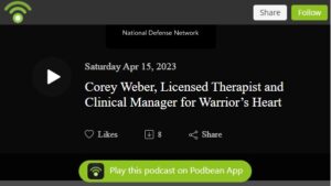 Corey Weber, Licensed Therapist and Clinical Manager for Warrior’s Heart - Warriors Heart is an addiction and PTSD treatment center for active military, veterans, and first responders. Contact us today at (844) 448-2567.