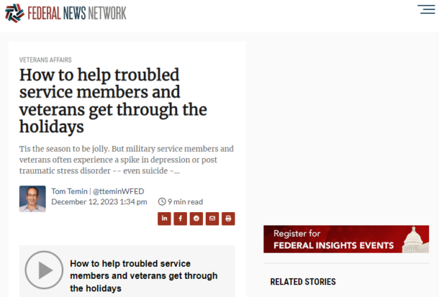 How to help troubled service members and veterans get through the holidays