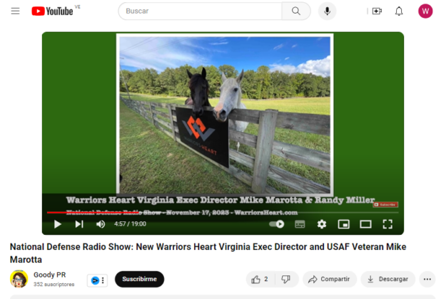 National Defense Radio Show: New Warriors Heart Virginia Exec Director and USAF Veteran Mike Marotta
