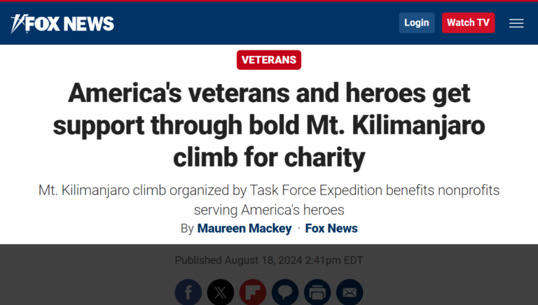 Fox News - America's veterans and heroes get support through bold Mt. Kilimanjaro climb for charity