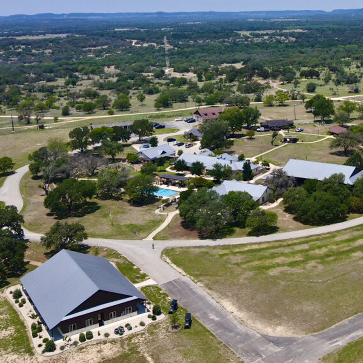 TX outside campus aerial
