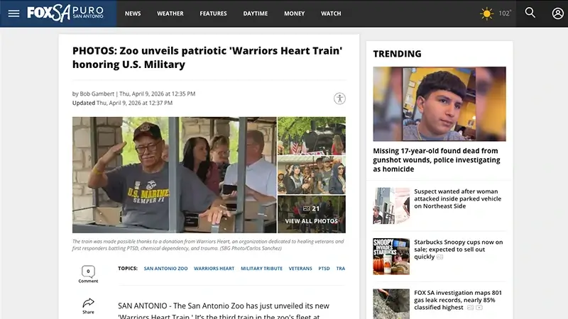 PHOTOS: Zoo Unveils Patriotic Warriors Heart Train Honoring U.S. Military